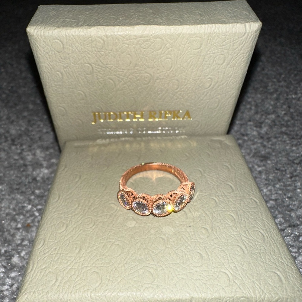 Judith Ripka Pink Gold 5-Stone Ring